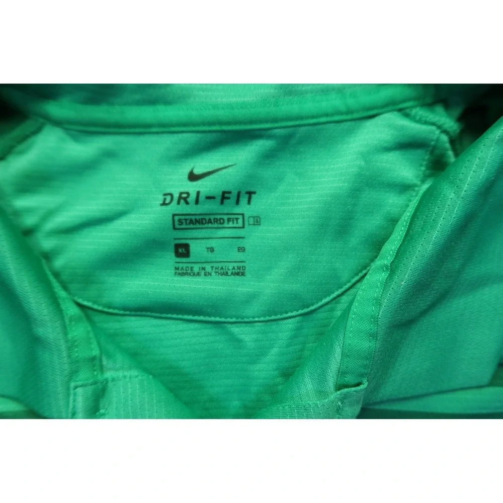 Nike Dri Fit Men's Golf Polo Shirt Emerald‎ Green Striped Short Sleeve XL